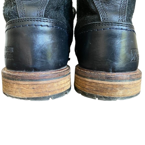 Bull Boxer Vantage 10 Leather Suede Black Biker Ankle Lace Up Boots Biker Core - Picture 15 of 15